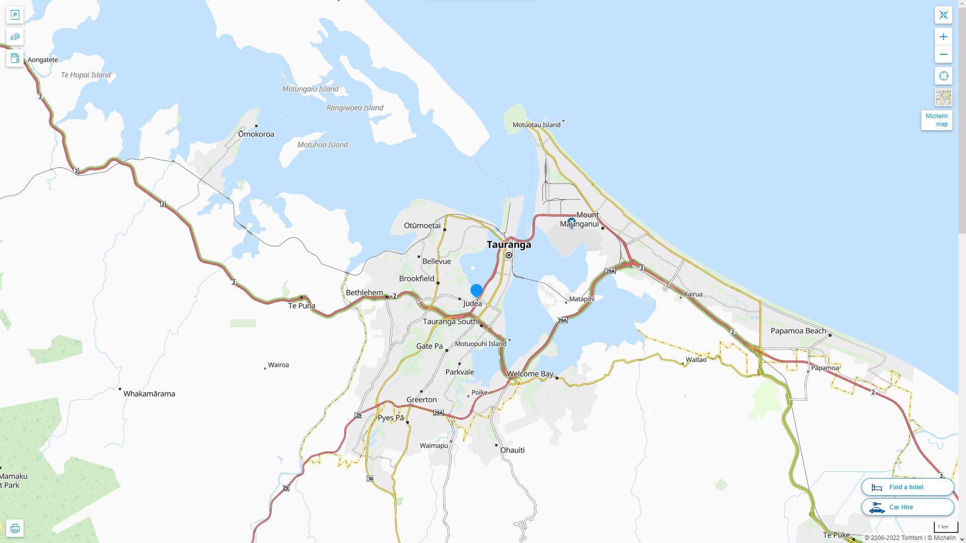	Tauranga	 Highway and Road Map